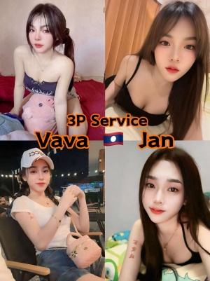 Vava + Jan 3P Service HOT From Laos Lady